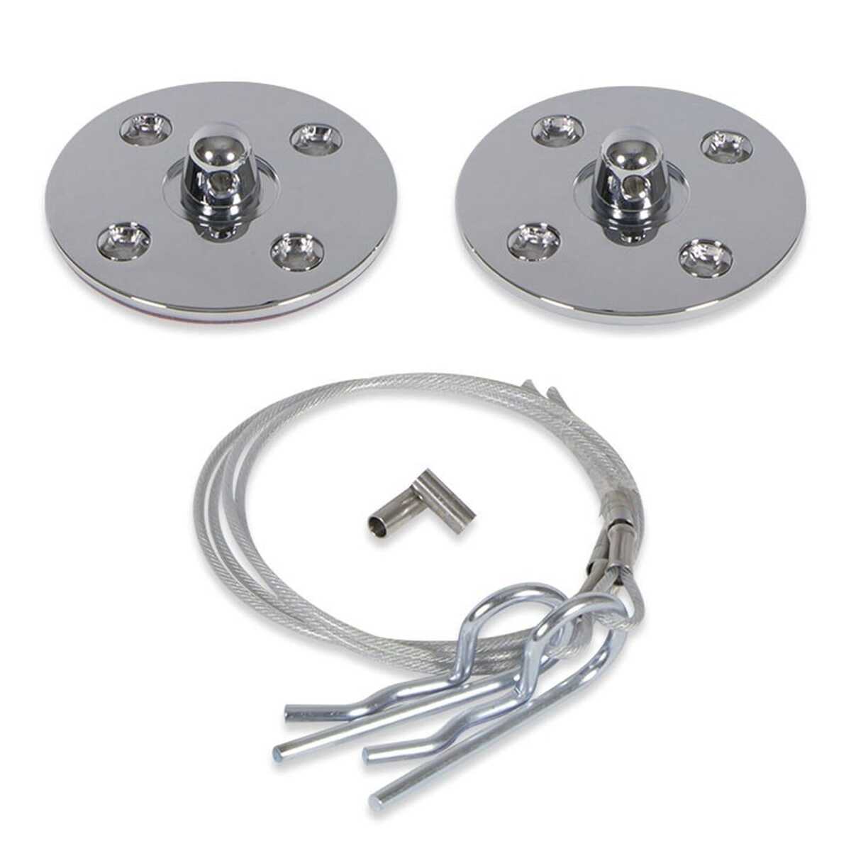 Peel N Stick Aluminum Hood Pin Kit Polished for 1962-2021 Camaro Chevelle