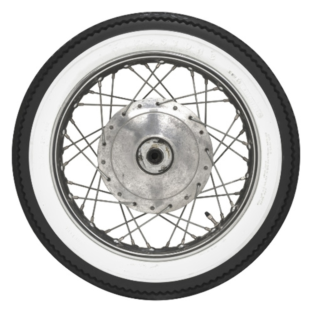 325-16 Firestone 1.5" Whitewall Motorcycle Tire (100/90-16+80/100) Honda Dream