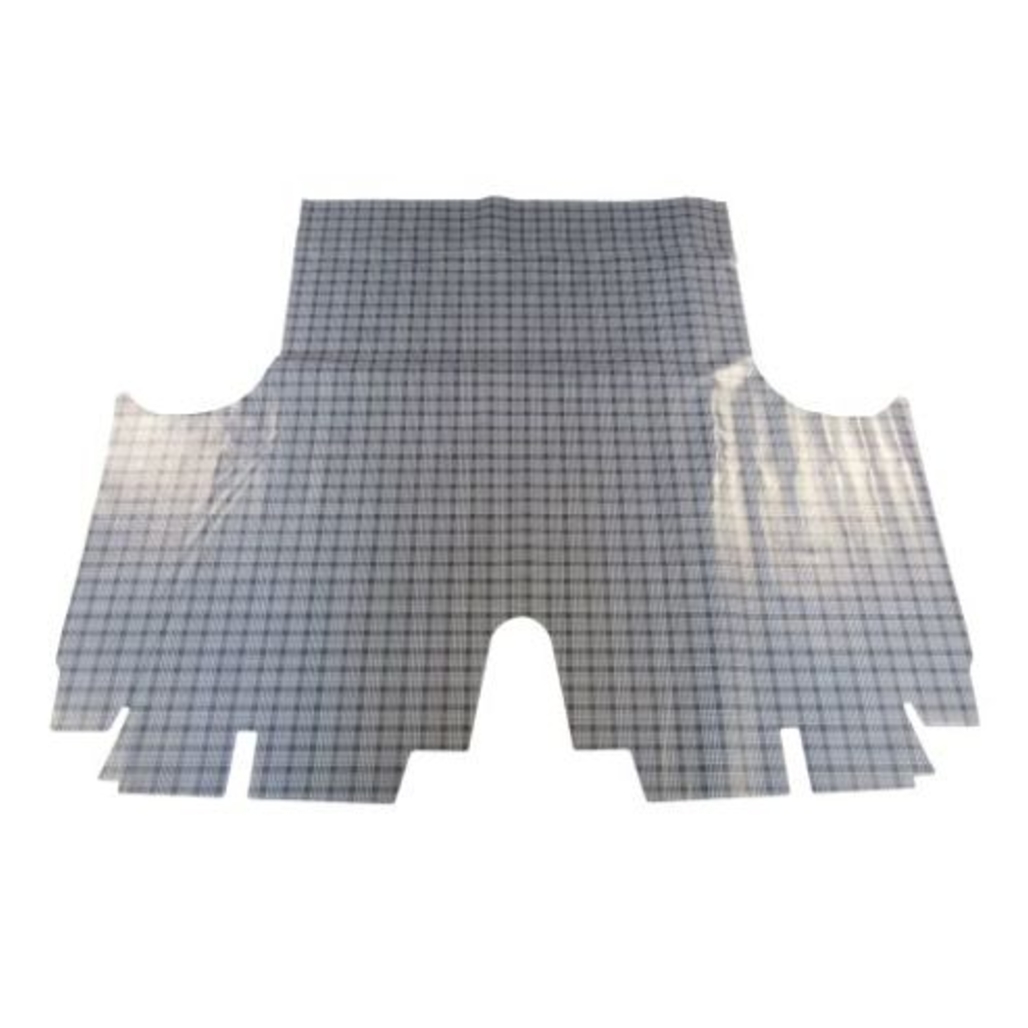 Trunk Floor Mat Cover for 1964 Dodge Polara Hardtop, Gray Herringbone Vinyl, US-Made, OEM Quality, Front Area Protection.