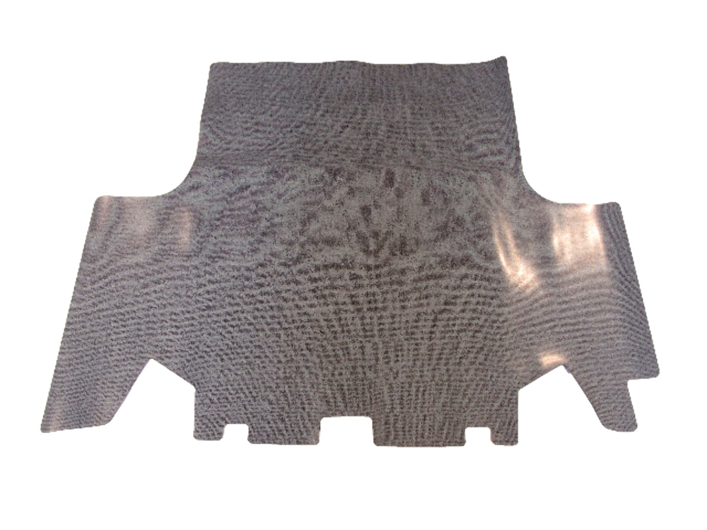 Trunk Floor Mat Cover for 1970-73 Dodge Dart 2DR Hardtop, Gray Herringbone Rubber, US-made, OEM Quality Reproduction.