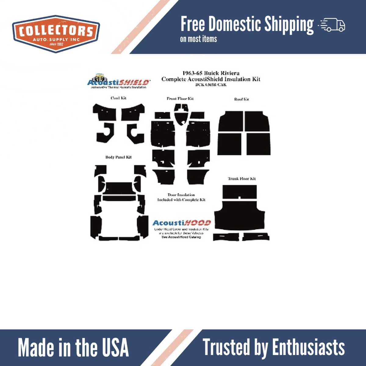 Complete Interior Insulation Kit for 1963-1965 Buick Riviera