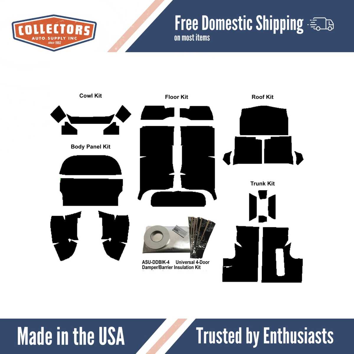 Complete Interior Insulation Kit for 1949-1952 Chevrolet Styleline Sedan