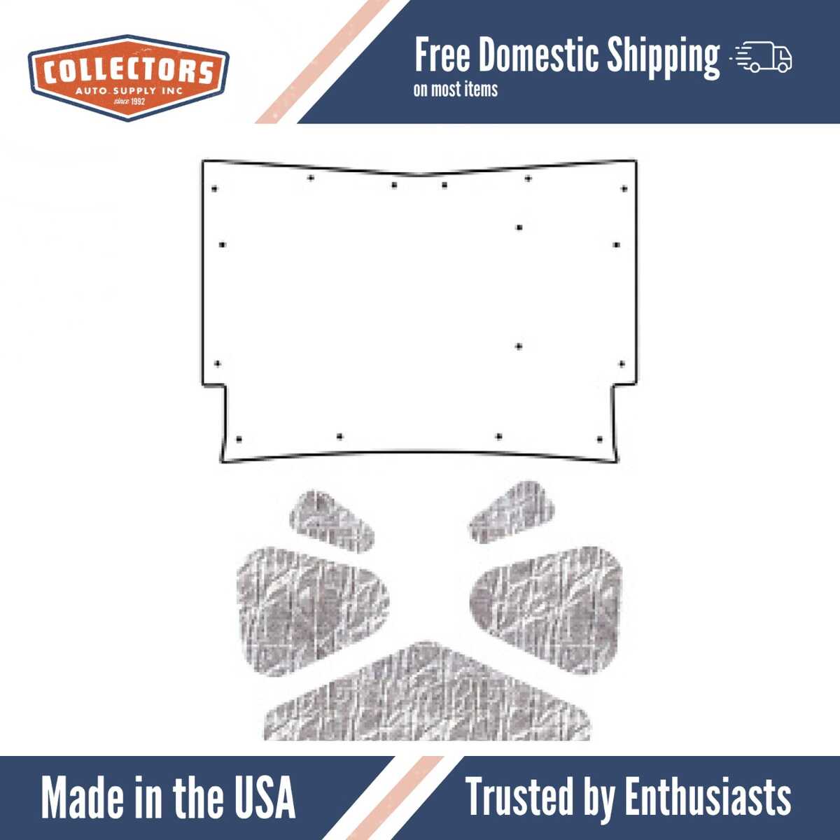 Hood Insulation Pad Heat Shield for Chevrolet & El Camino - Ultimate Sound and Heat Insulation, Premium Quality ABS Material