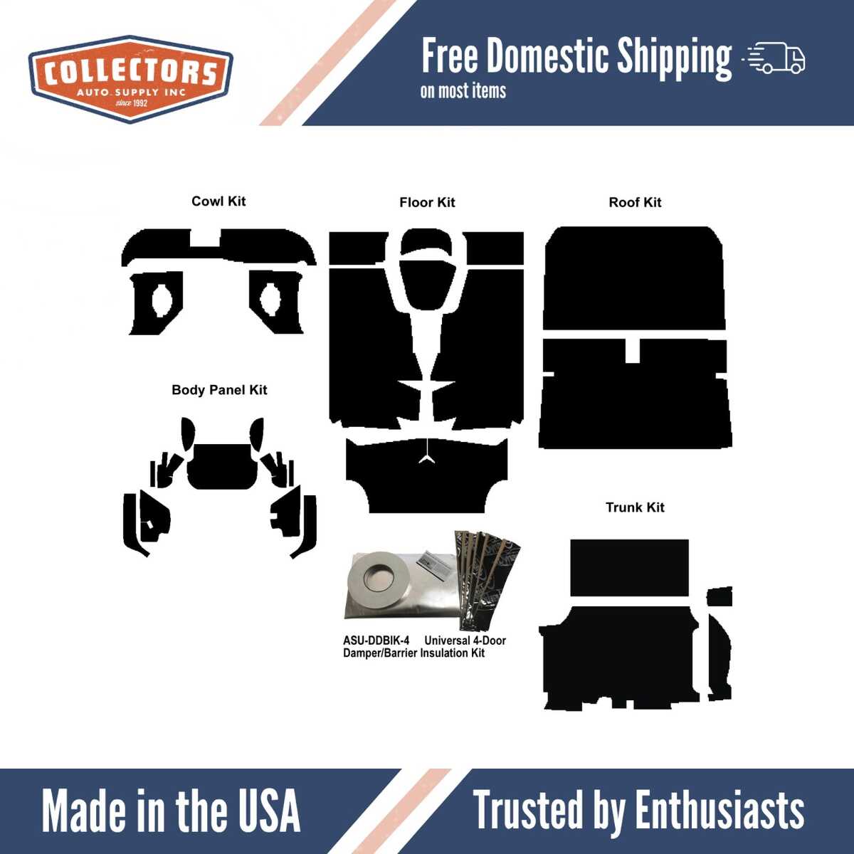Complete Interior Insulation Kit for 1958 Chevrolet Sedan