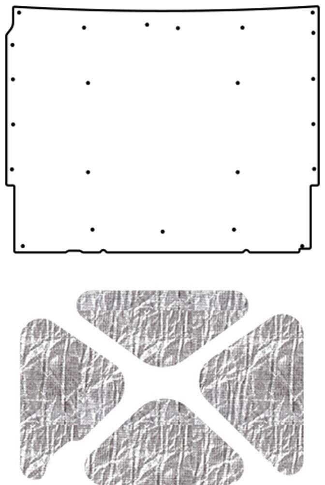 1967 Chevrolet Hood Insulation Pad Heat Shield Kit for AcoustiHood Cover - Sound & Heat Insulation, ABS Material.