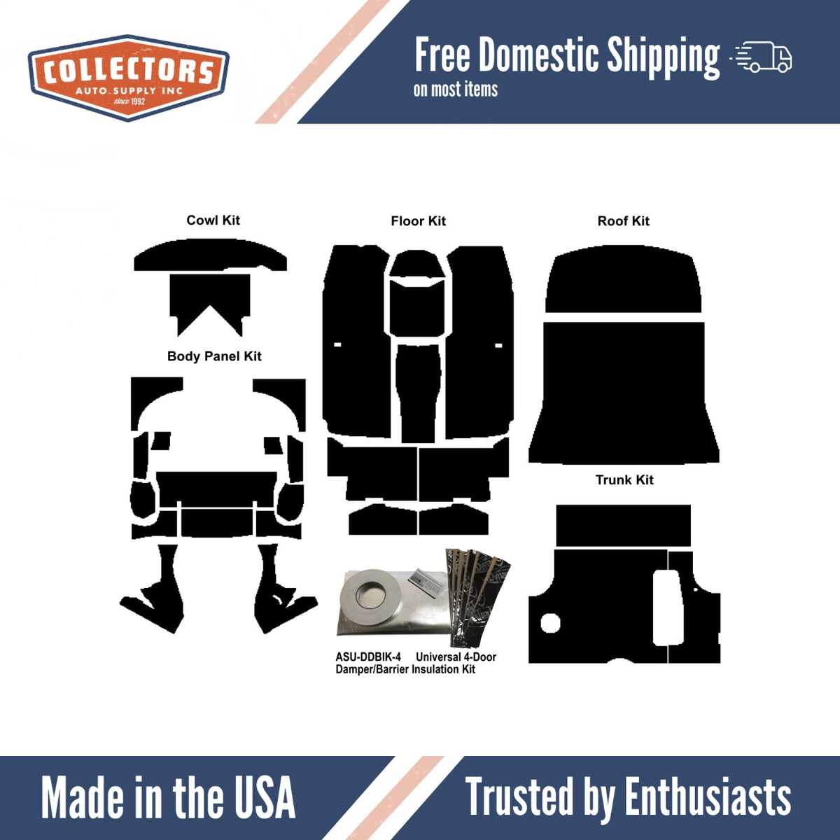 Complete Interior Insulation Kit for 1953-1954 Chevrolet Sedan