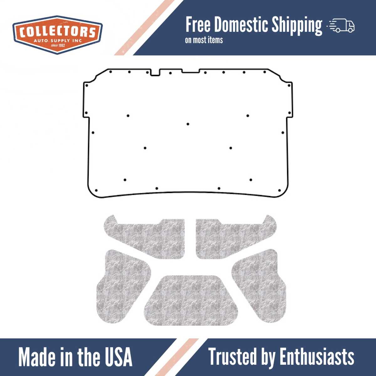 Premium Hood Insulation Pad Heat Shield for Dodge Dakota Truck 1987-1996 - Ultimate Sound & Heat Insulation, ABS Material