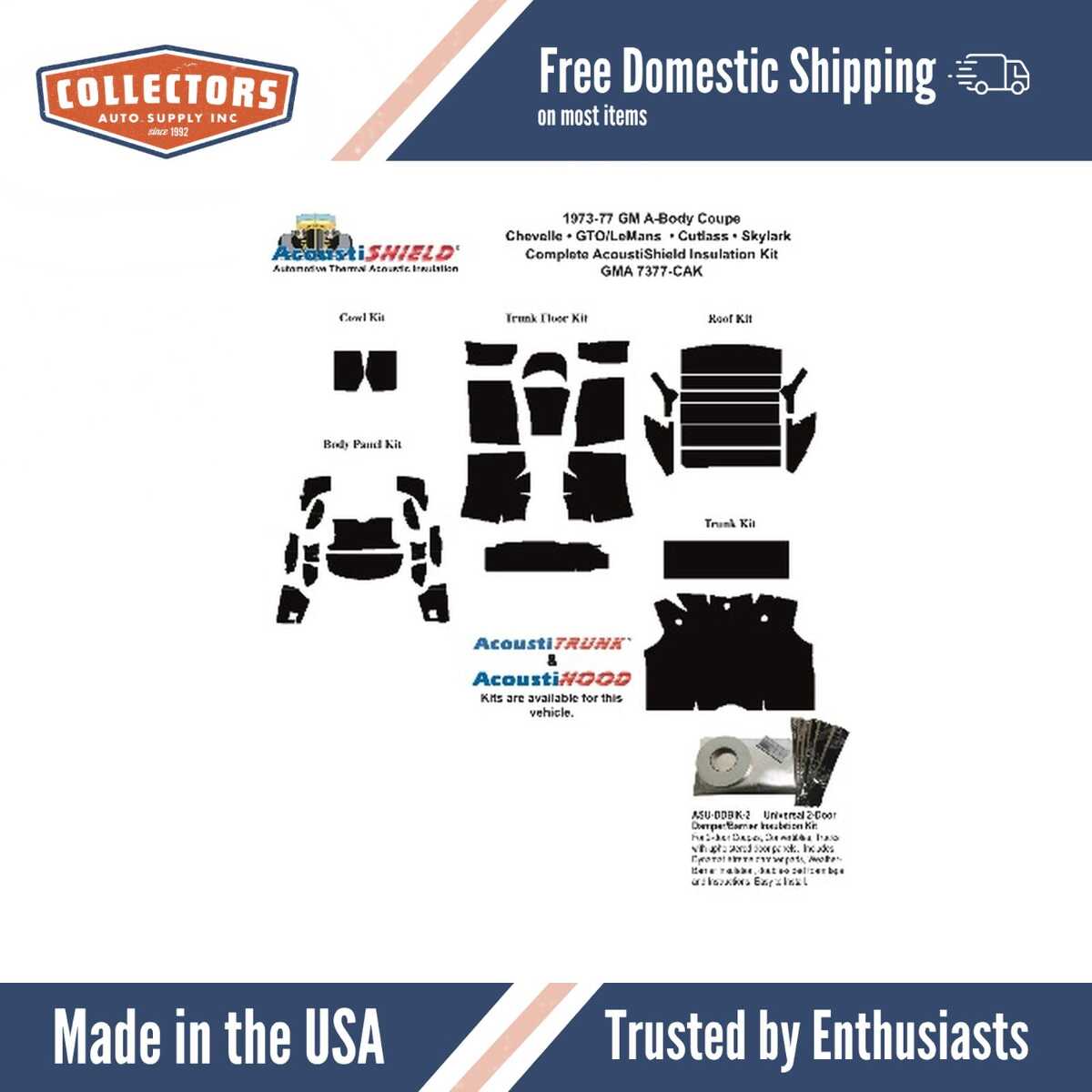 Complete Interior Insulation Kit for 1973-1977 Gm A-Body Coupe