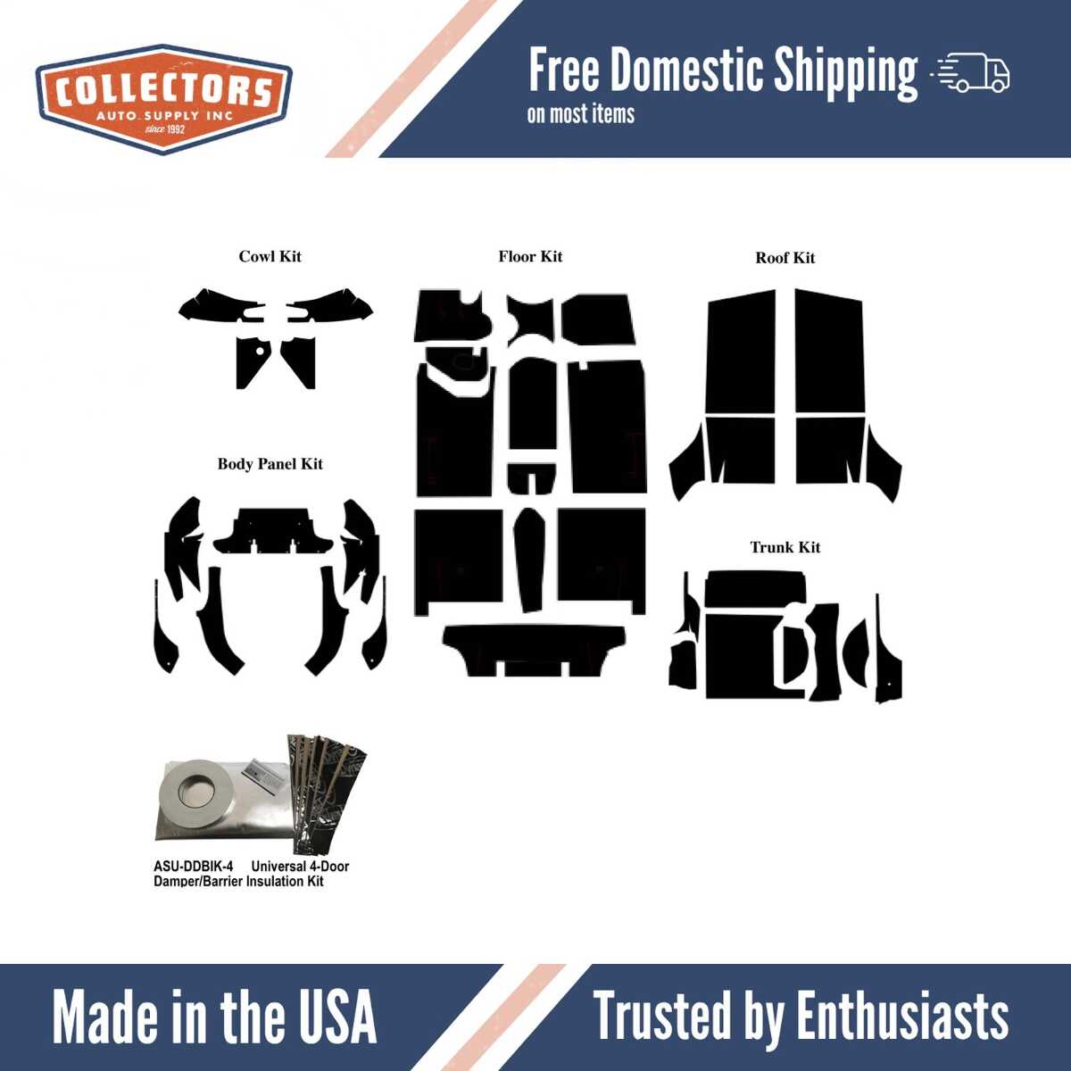 Complete Interior Insulation Kit for 1949-1952 Mopar Sedan