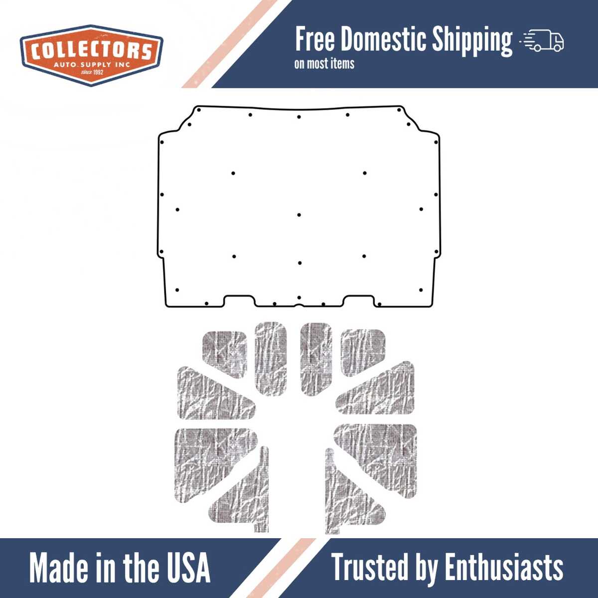 Premium Hood Insulation Pad Heat Shield for 1973-77 Oldsmobile A-Body, ABS & AcoustiShield Materials, US-Made - Reduce Engine