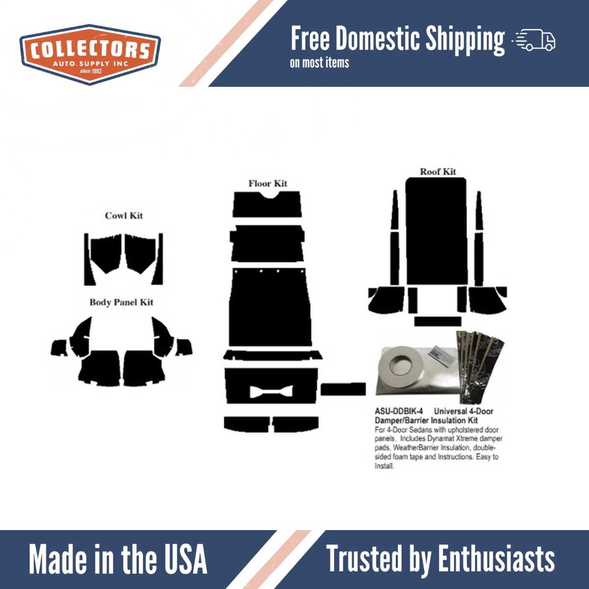 Complete Interior Insulation Kit for 1928-1929 Ford Model A Fordor Sedan