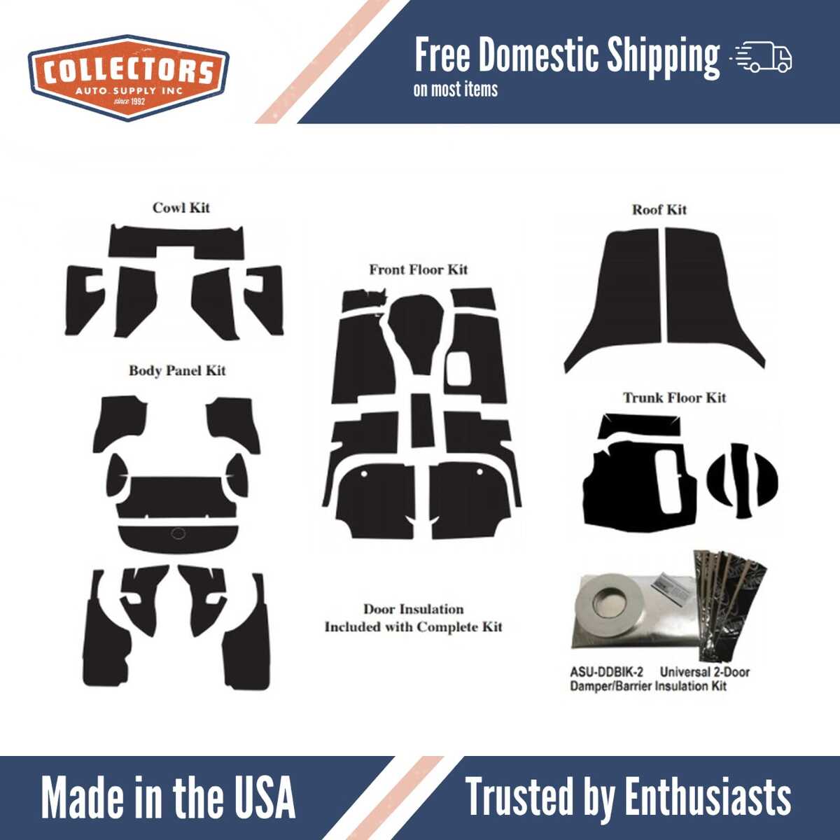 Complete Interior Insulation Kit for 1957-1958 Studebaker F-Body Coupe