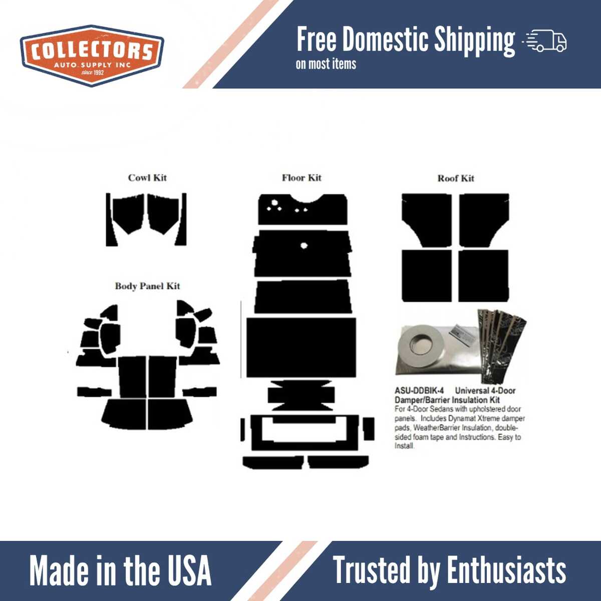 Complete Interior Insulation Kit for 1928-1929 Ford Model A Fordor Phaeton