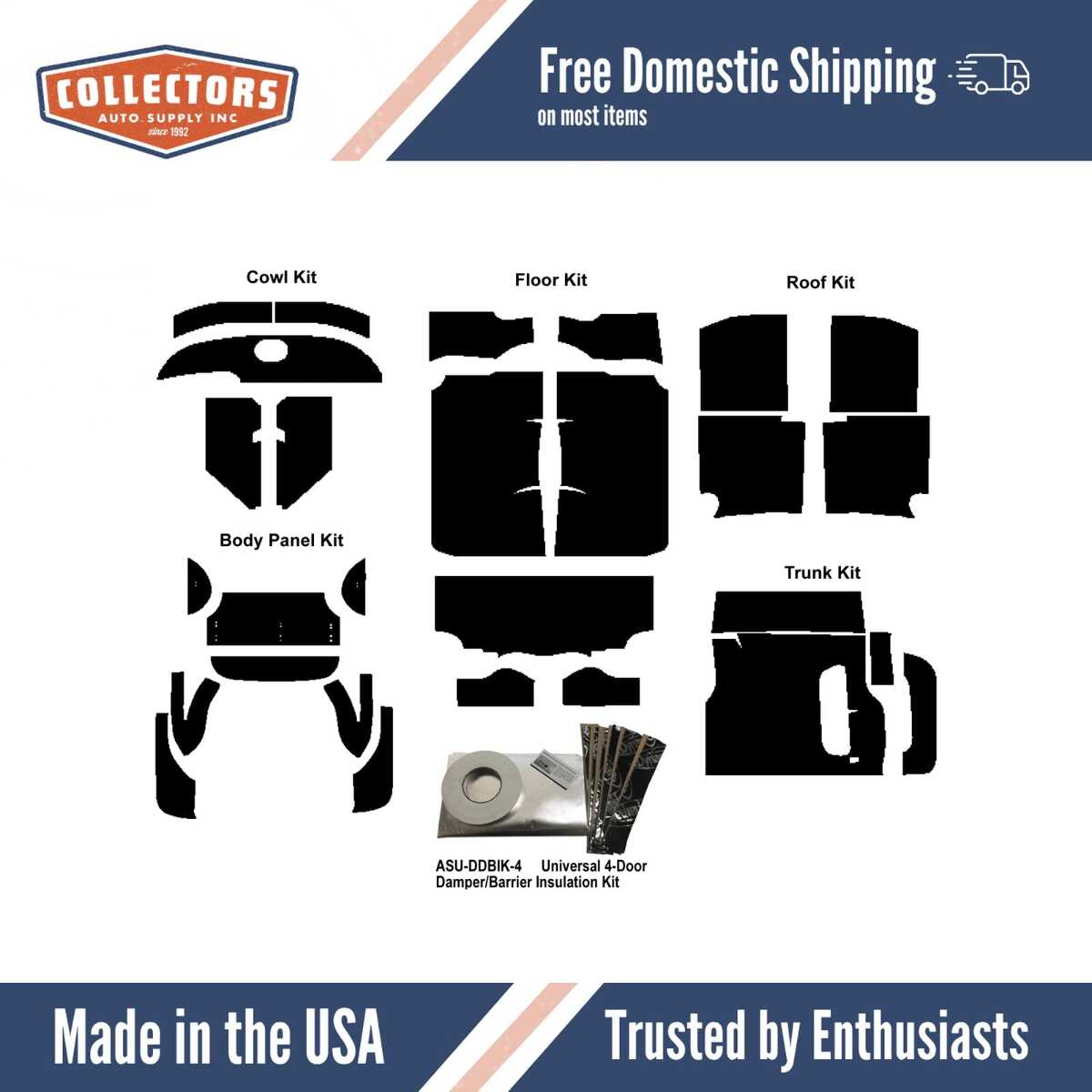 Complete Interior Insulation Kit for 1957 Chevrolet Sedan