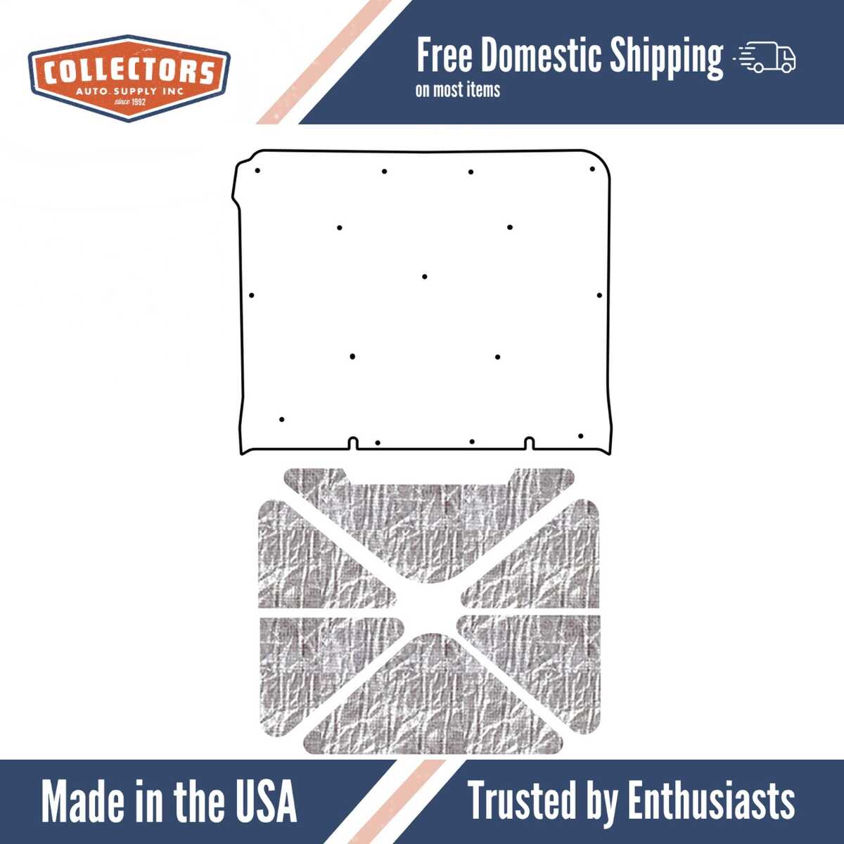 1969-1970 Chevrolet Hood Insulation Pad Heat Shield Kit for AcoustiHood Cover - Sound & Heat Insulation, ABS Material