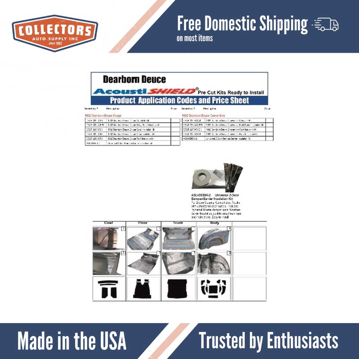 Complete Interior Insulation Kit for 1932 Dearborn Deuce Coupe