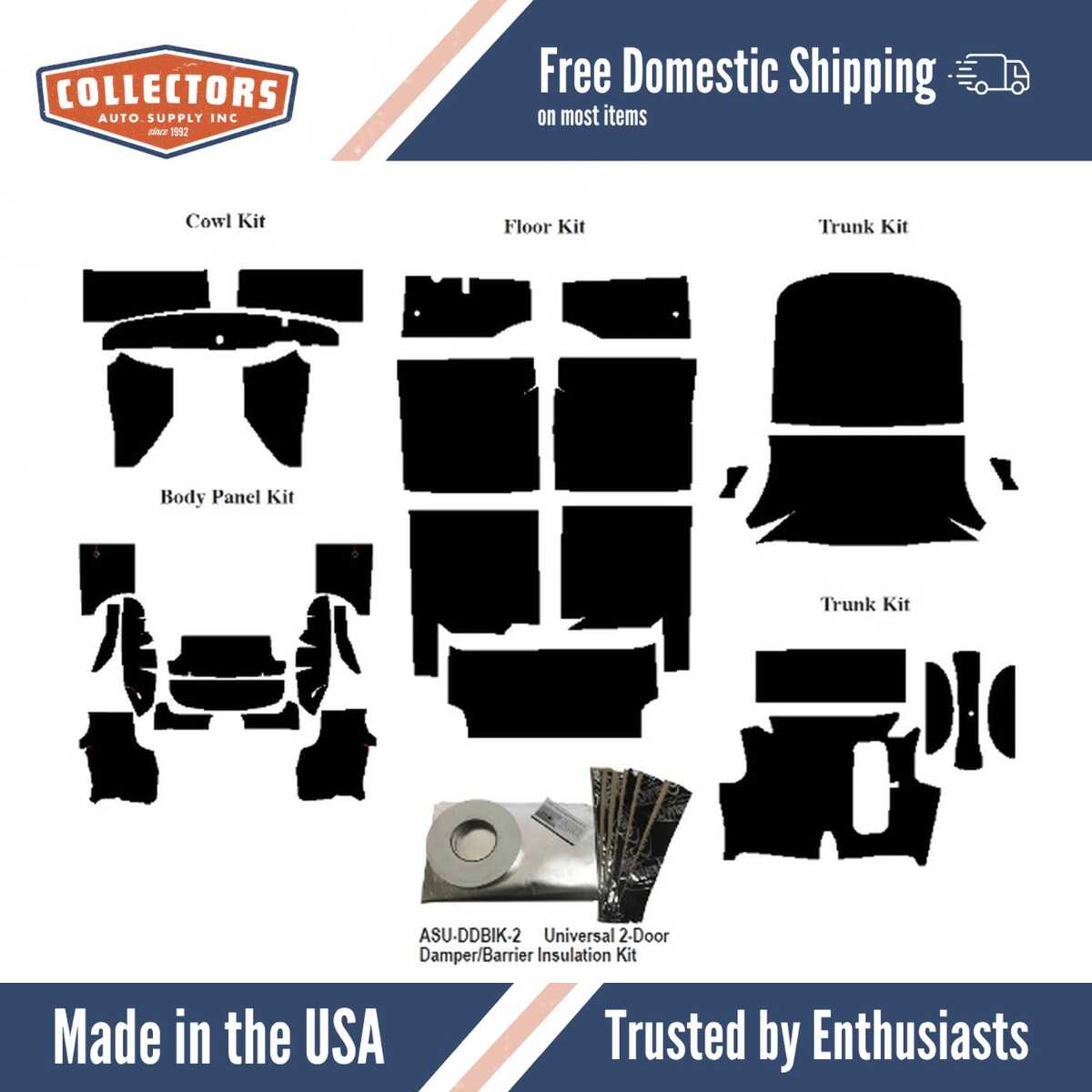 Complete Interior Insulation Kit for 1952-1954 Mercury Coupe