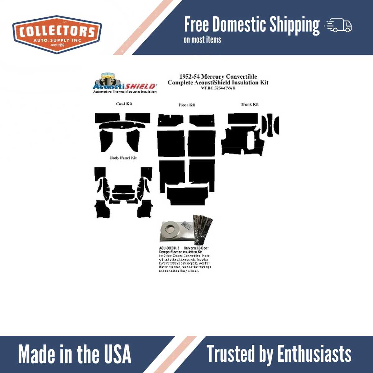 Complete Interior Insulation Kit for 1952-1954 Mercury Convertible