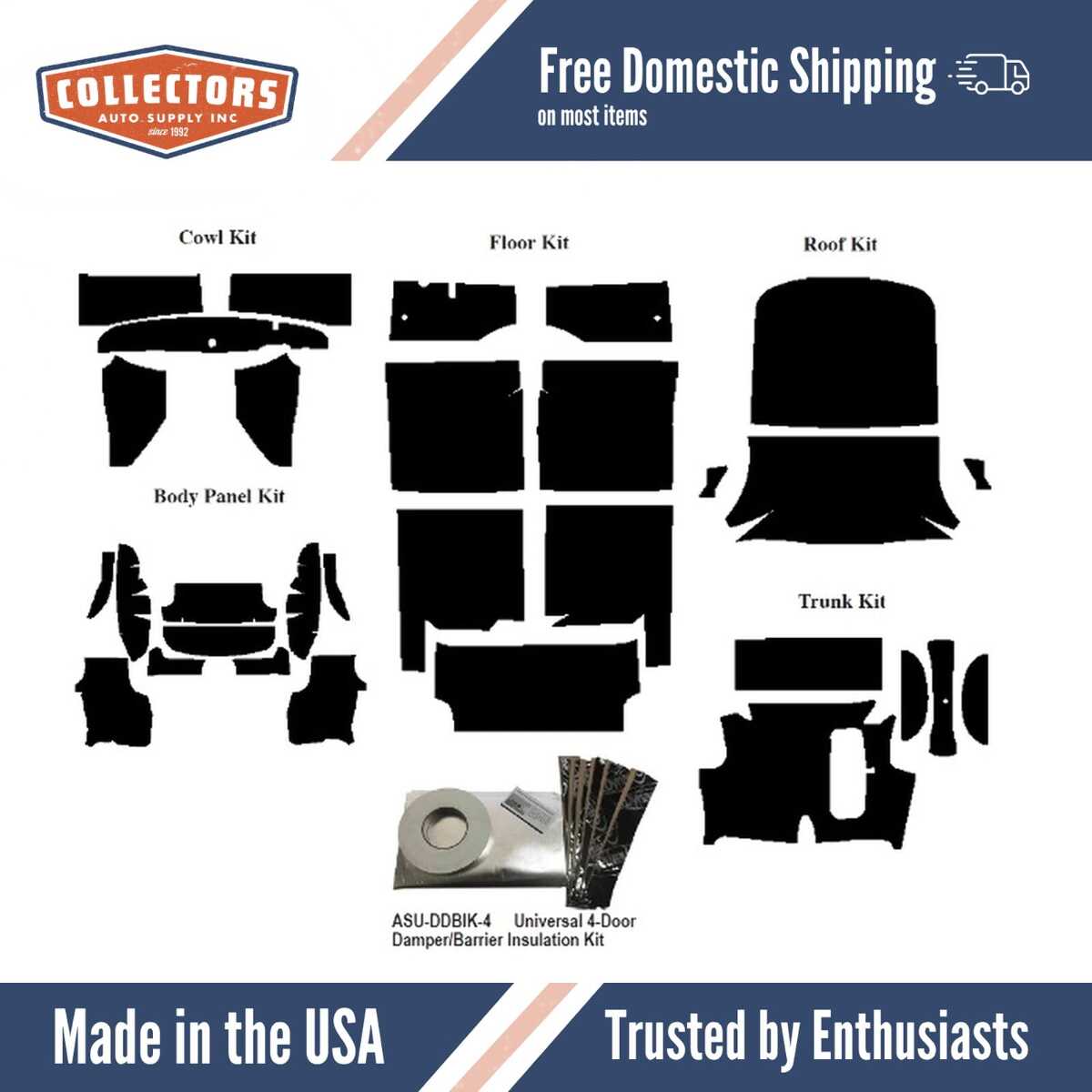 Complete Interior Insulation Kit for 1952-1954 Mercury Sedan