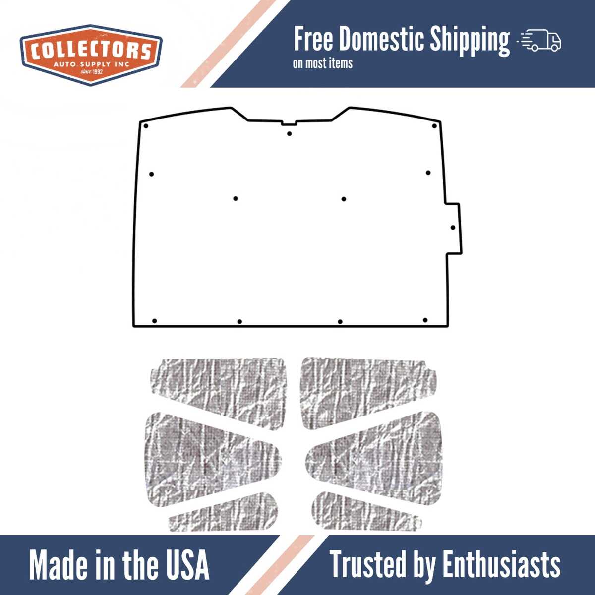 Hood Insulation Pad Heat Shield for Chevrolet S-10/S-15 Trucks - Ultimate Sound & Heat Insulation, Premium ABS Material