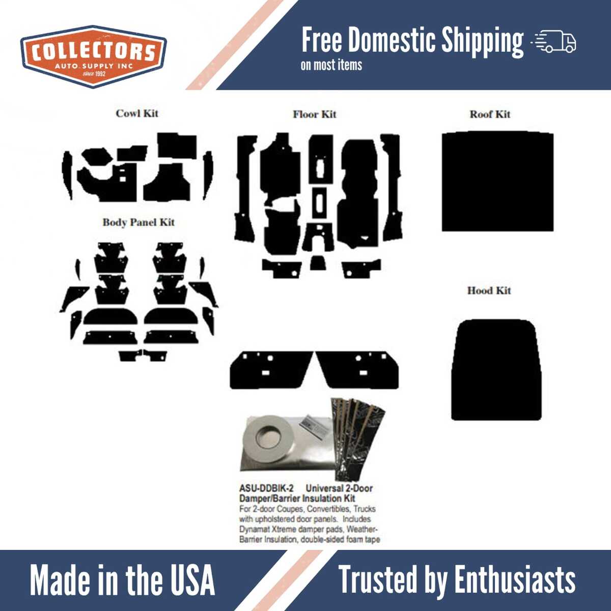 Complete Interior Insulation Kit for 1974-1989 Porche 911 Coupe