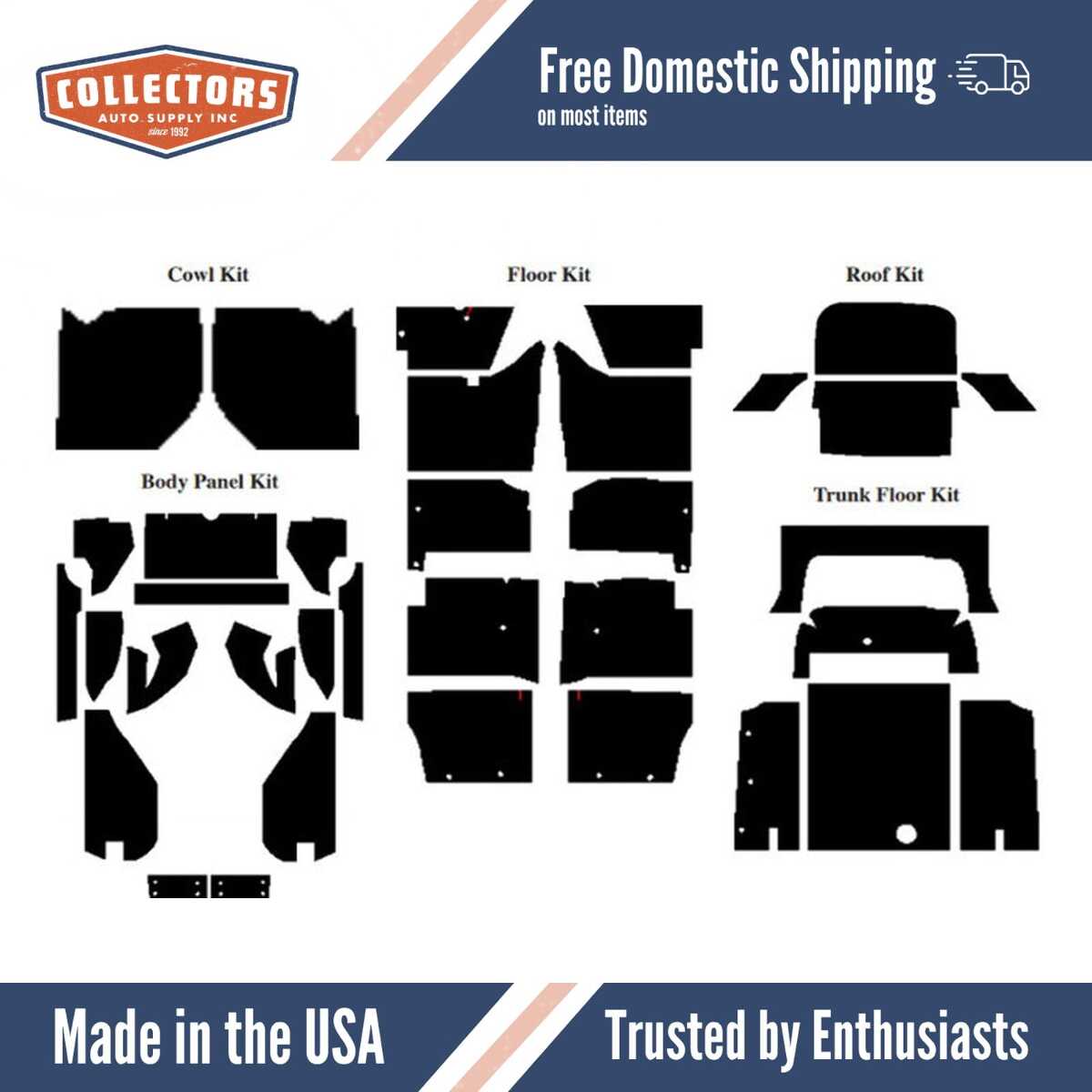 Complete Interior Insulation Kit for 1964-1965 Mercury Comet Convertible