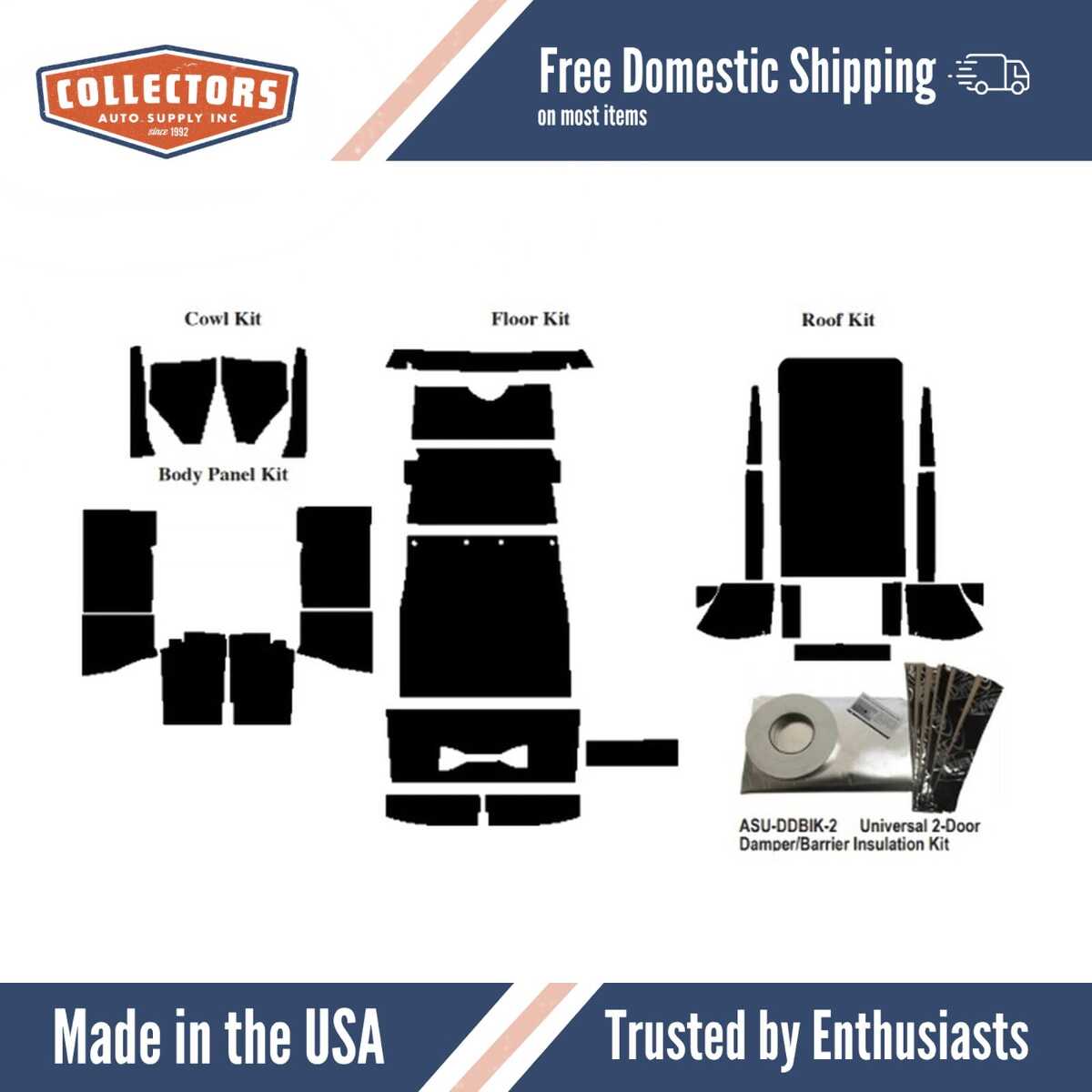 Complete Interior Insulation Kit for 1928-1929 Ford Model A Tudor Sedan