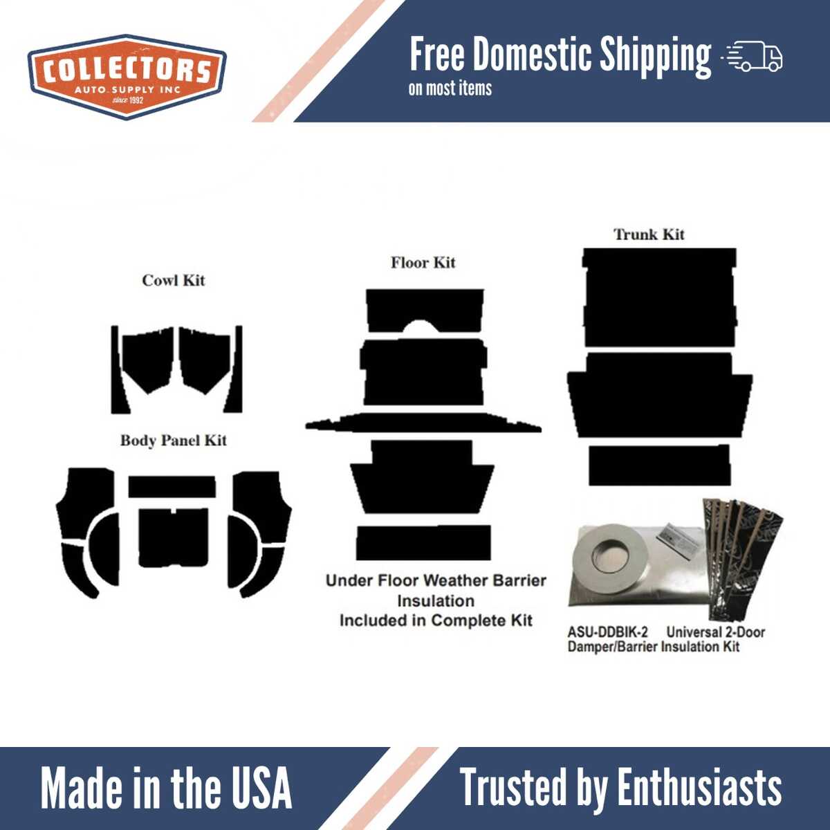 Complete Interior Insulation Kit for 1929 Ford Model A Cabriolet