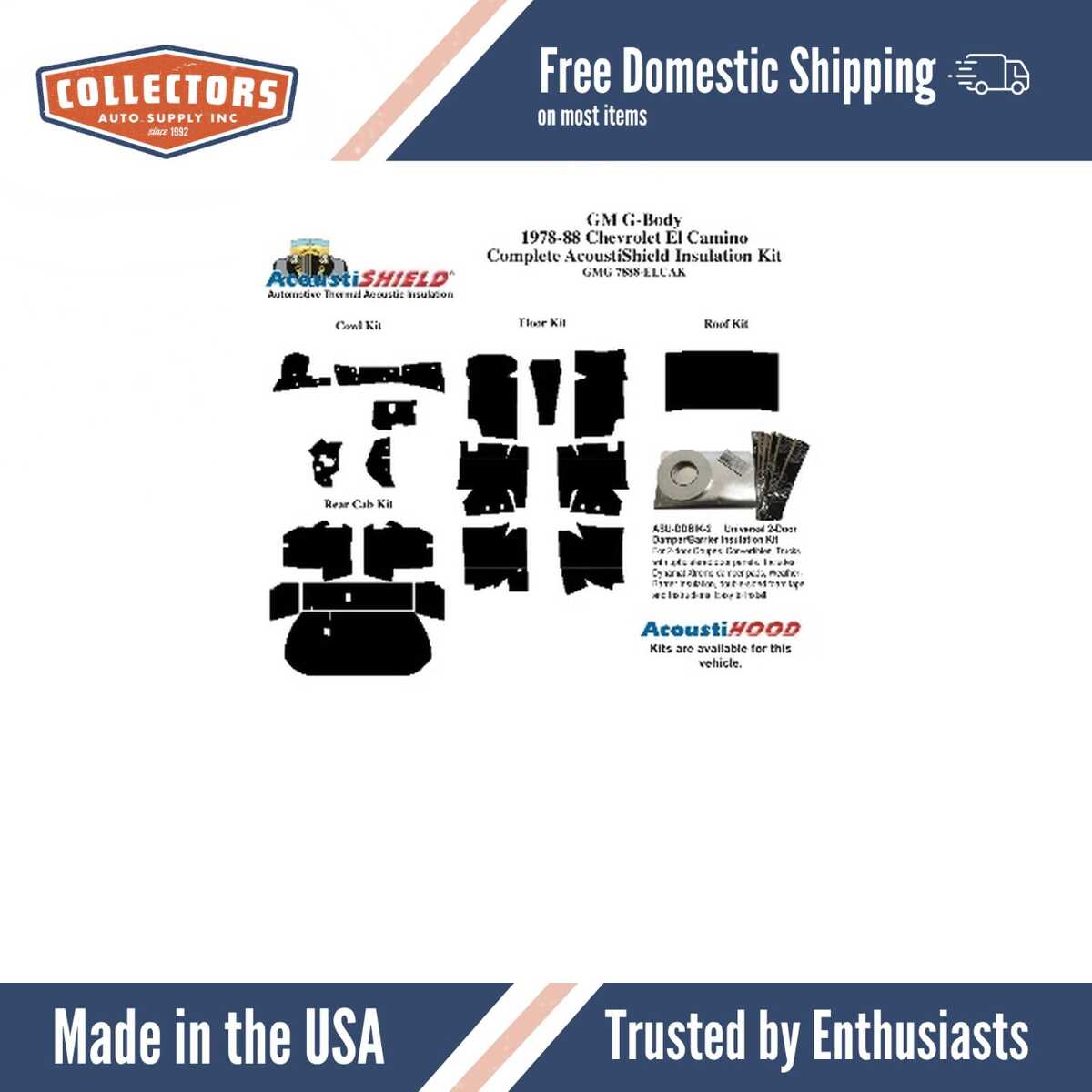 Complete Interior Insulation Kit for 1978-1988 Chevrolet El Camino