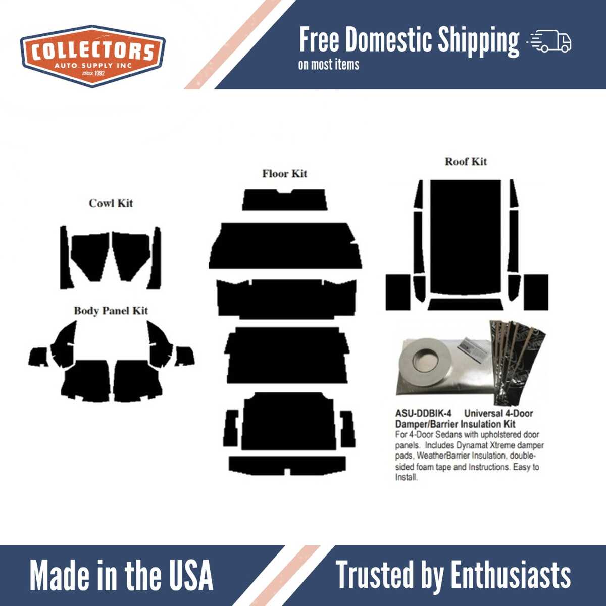 Complete Interior Insulation Kit for 1929 Ford Model A Town Sedan