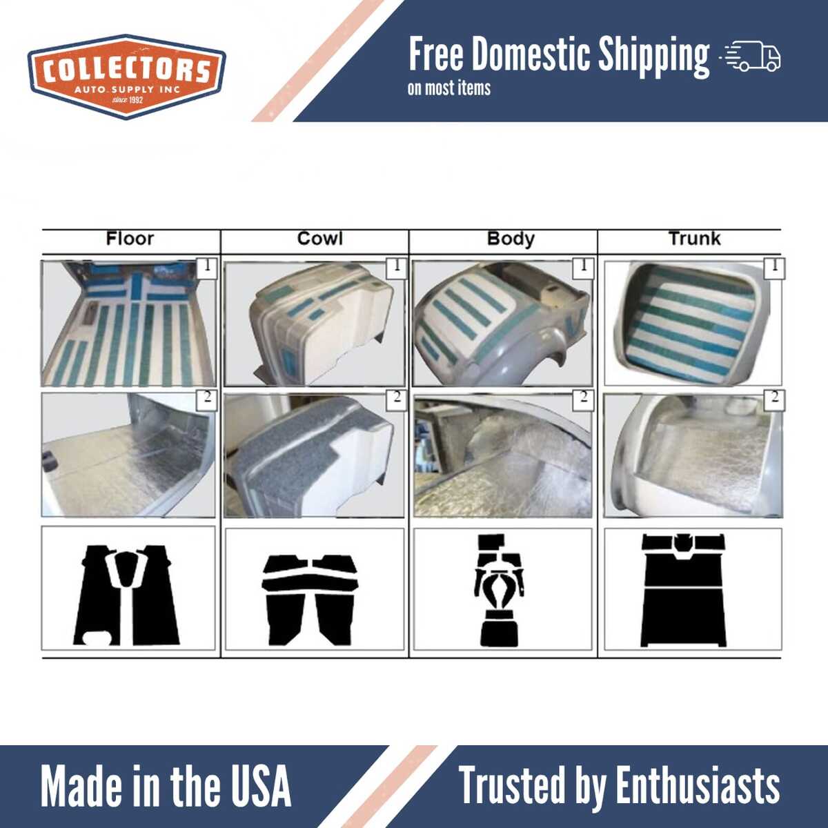 Complete Interior Insulation Kit for 1937 Duloux Cord Convertible