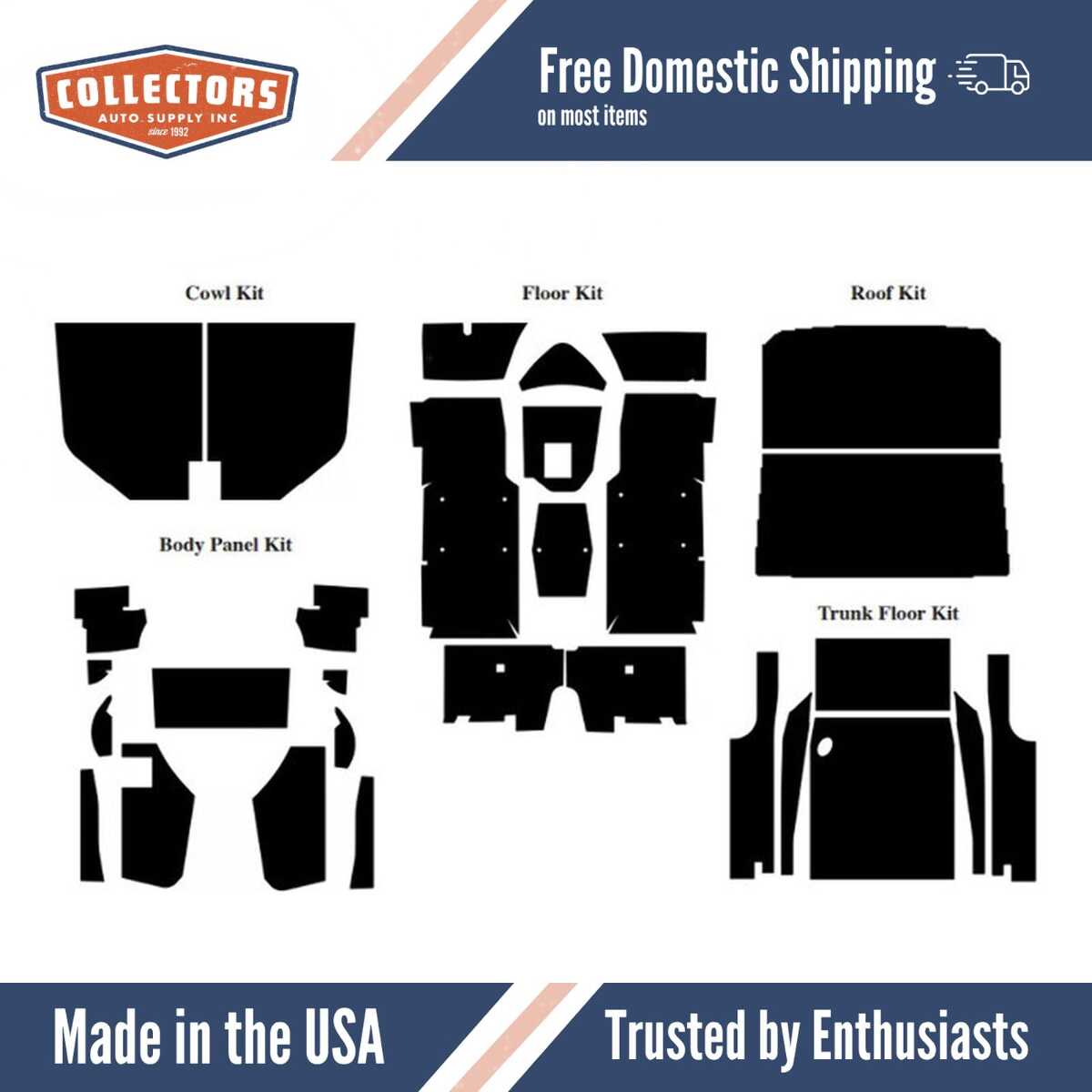 Complete Interior Insulation Kit for 1966-1967 Mercury Comet Convertible