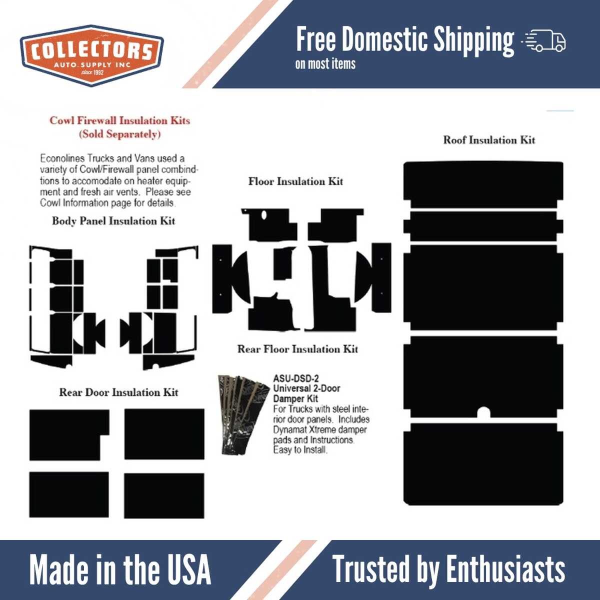 Complete Interior Insulation Kit for 1961-1964 Ford Econoline St