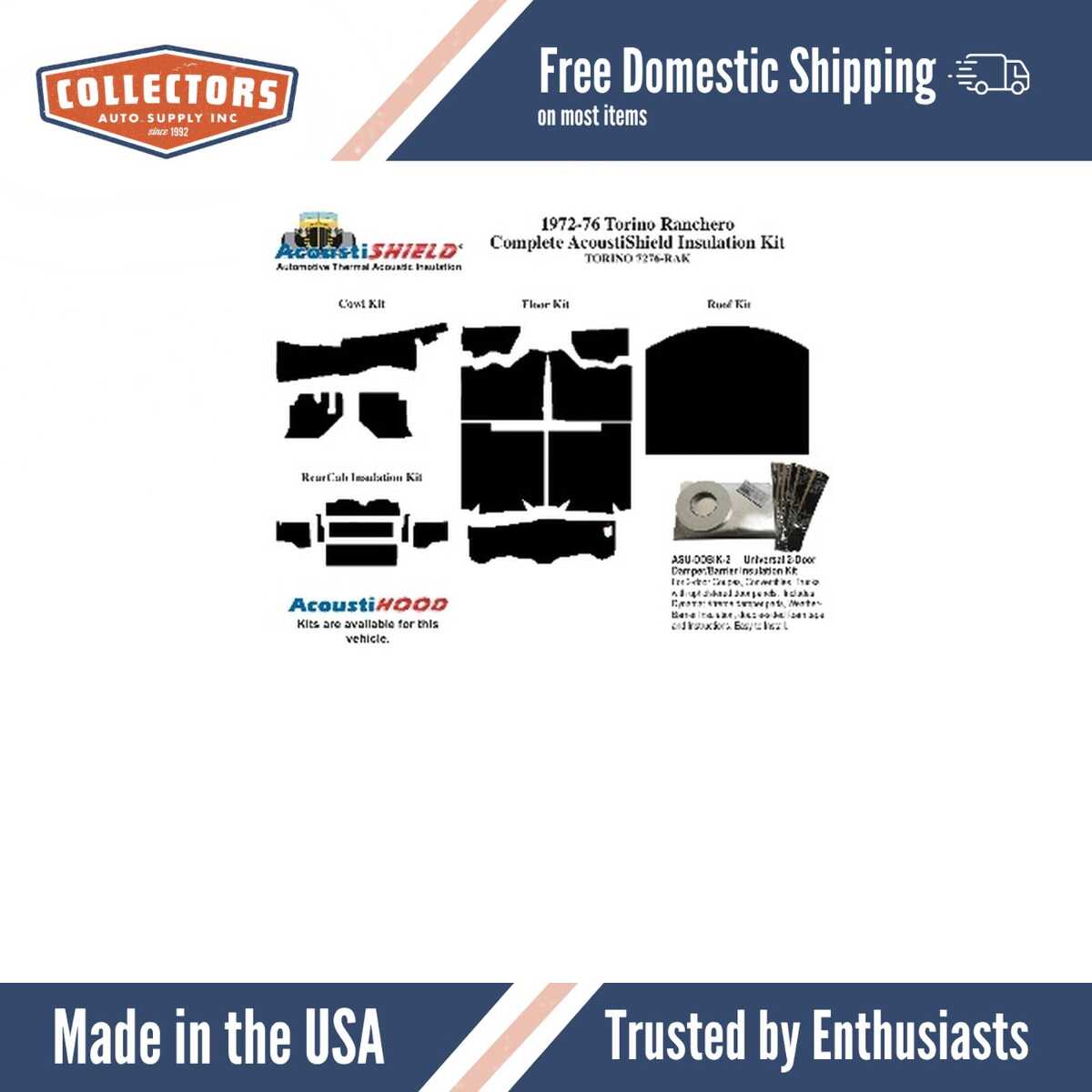 Complete Interior Insulation Kit for 1972-1976 Ford Fairlane