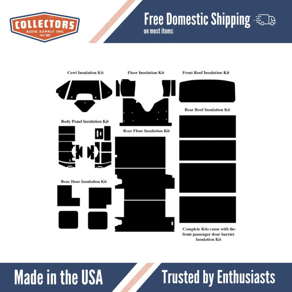 Complete Van Insulation Kit for 1975-1991 Ford Econoline