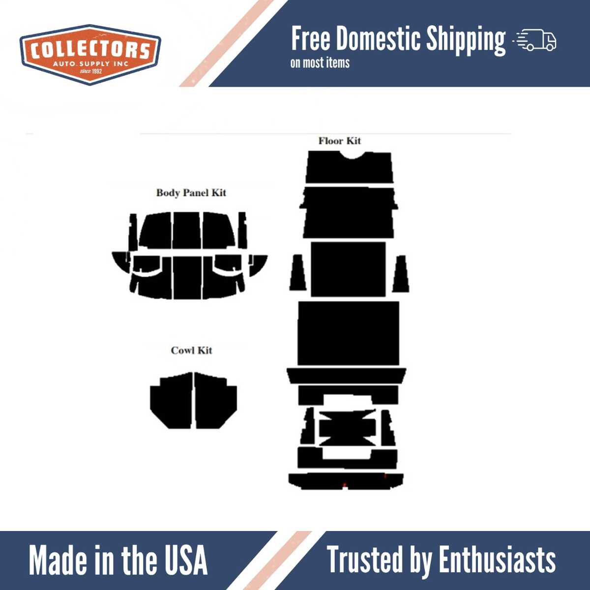 Complete Interior Insulation Kit for 1930-1931 Ford Model A Fordor Phaeton