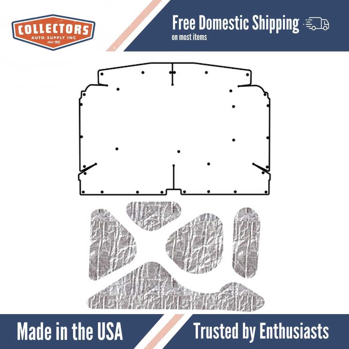 Premium Hood Insulation Pad Heat Shield for Chevrolet Vega 1971-77, AcoustiShield & ABS Materials, Sound & Heat Insulation