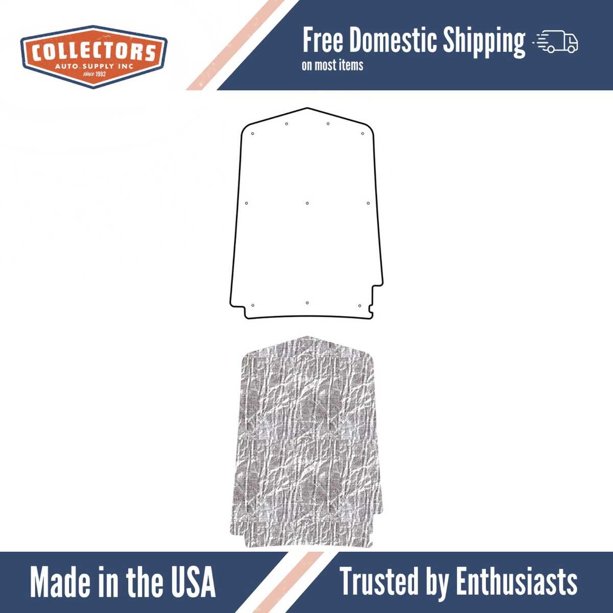 1968-72 Chevrolet Corvette Hood Insulation Pad Heat Shield, ABS Material for Sound & Heat Insulation, Black Cover,