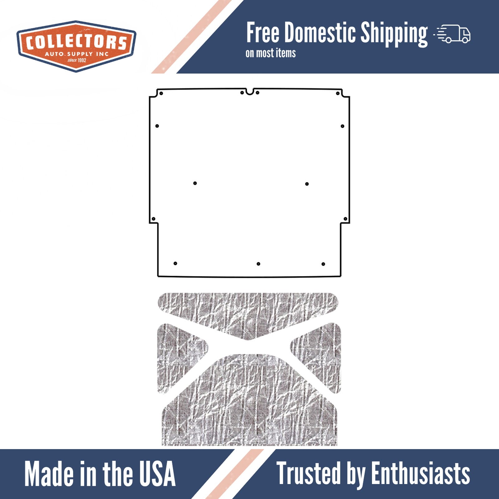 1967 Pontiac A-Body Hood Insulation Pad Heat Shield Kit for Engine Noise Reduction & Heat Insulation - Premium Quality ABS