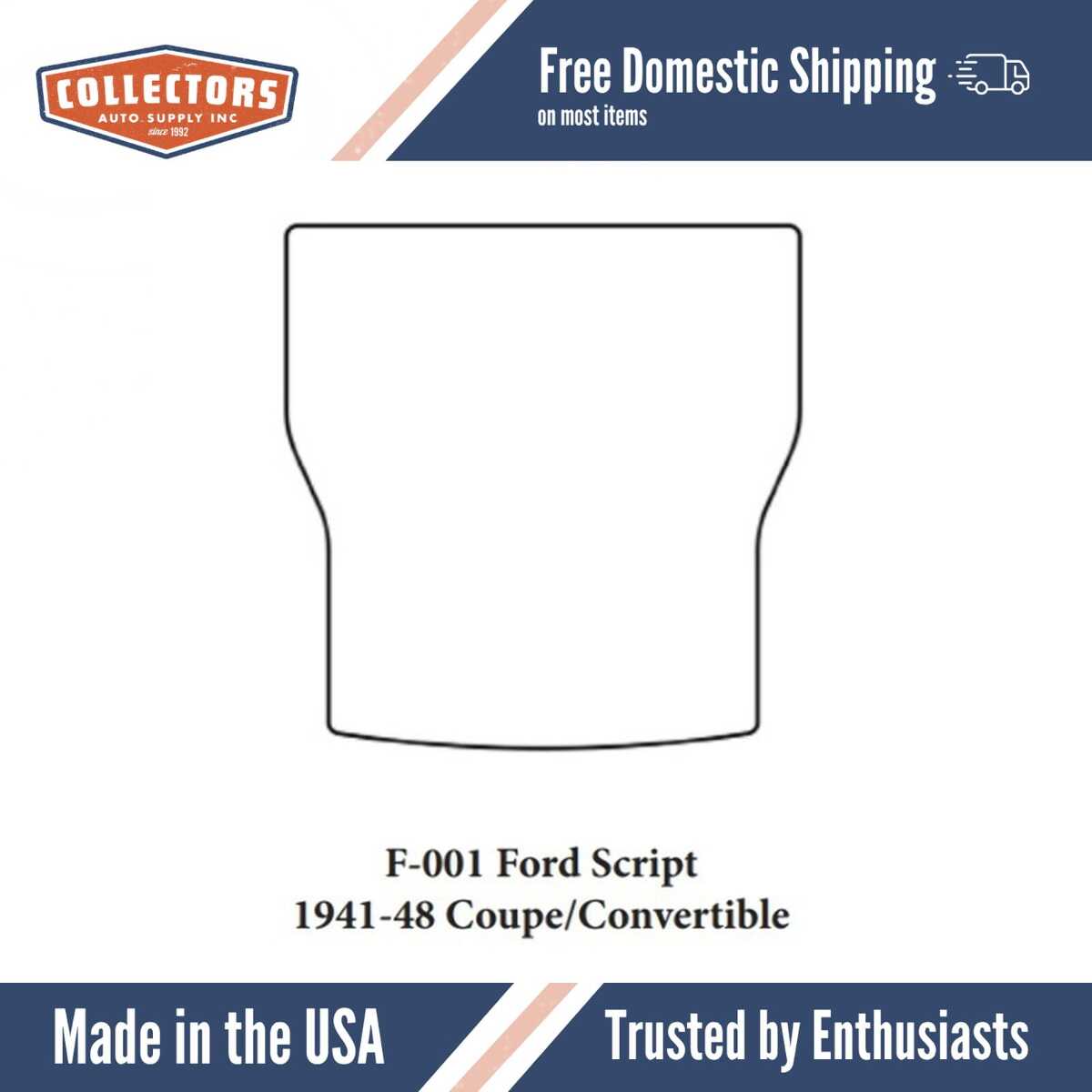Trunk Floor Mat Cover for Classic Ford Coupe, Ultra High Definition Rubber, Protects Trunk from Spills, Mud, Snow, & Debris.