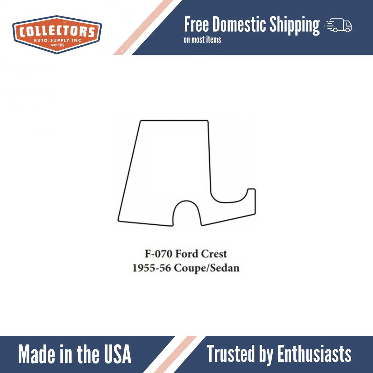 Trunk Floor Mat Cover for Classic Ford Cars, Ultra High Definition Rubber, Protects Trunk from Spills, Mud, Snow, and Debris.