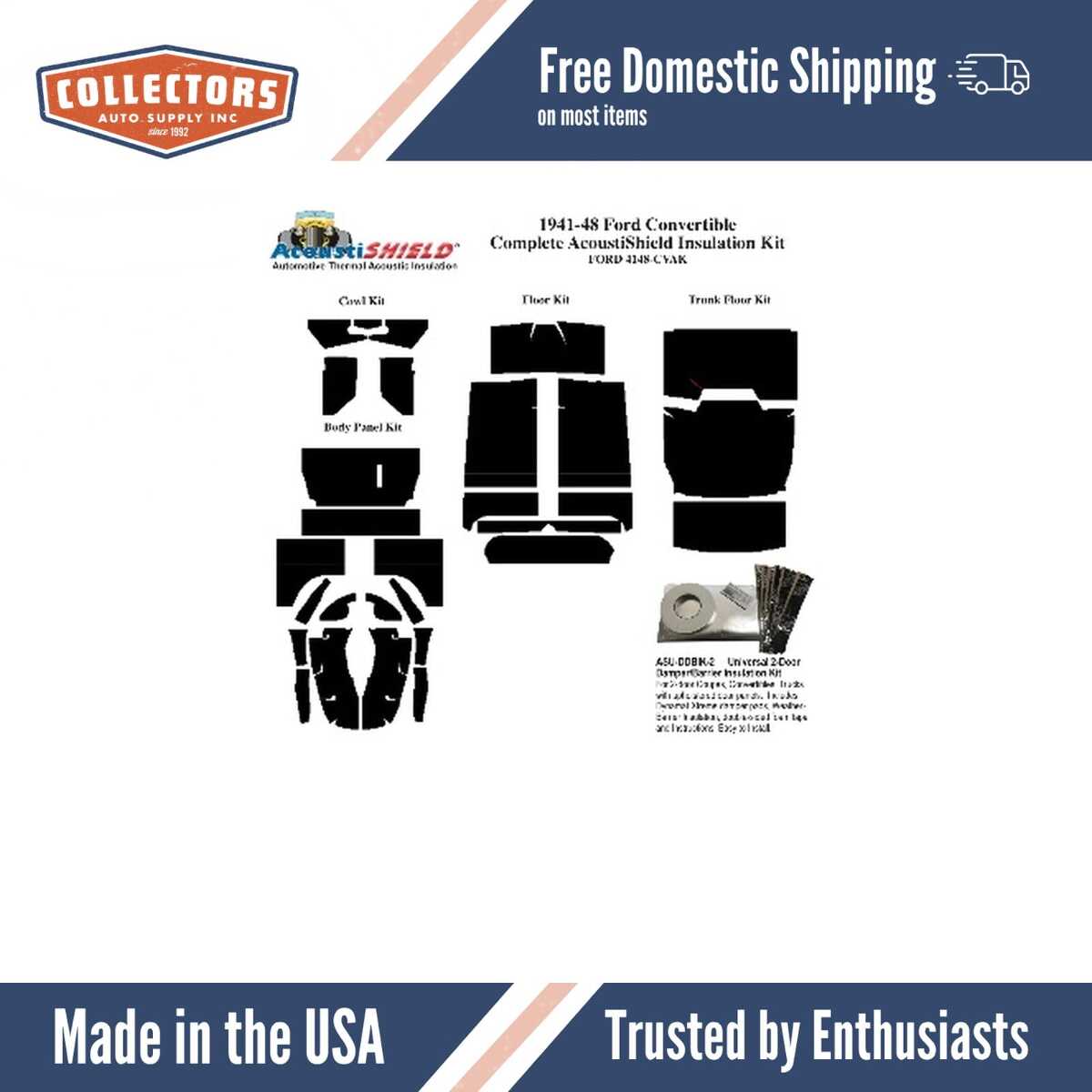 Complete Interior Insulation Kit for 1941-1948 Ford Convertible