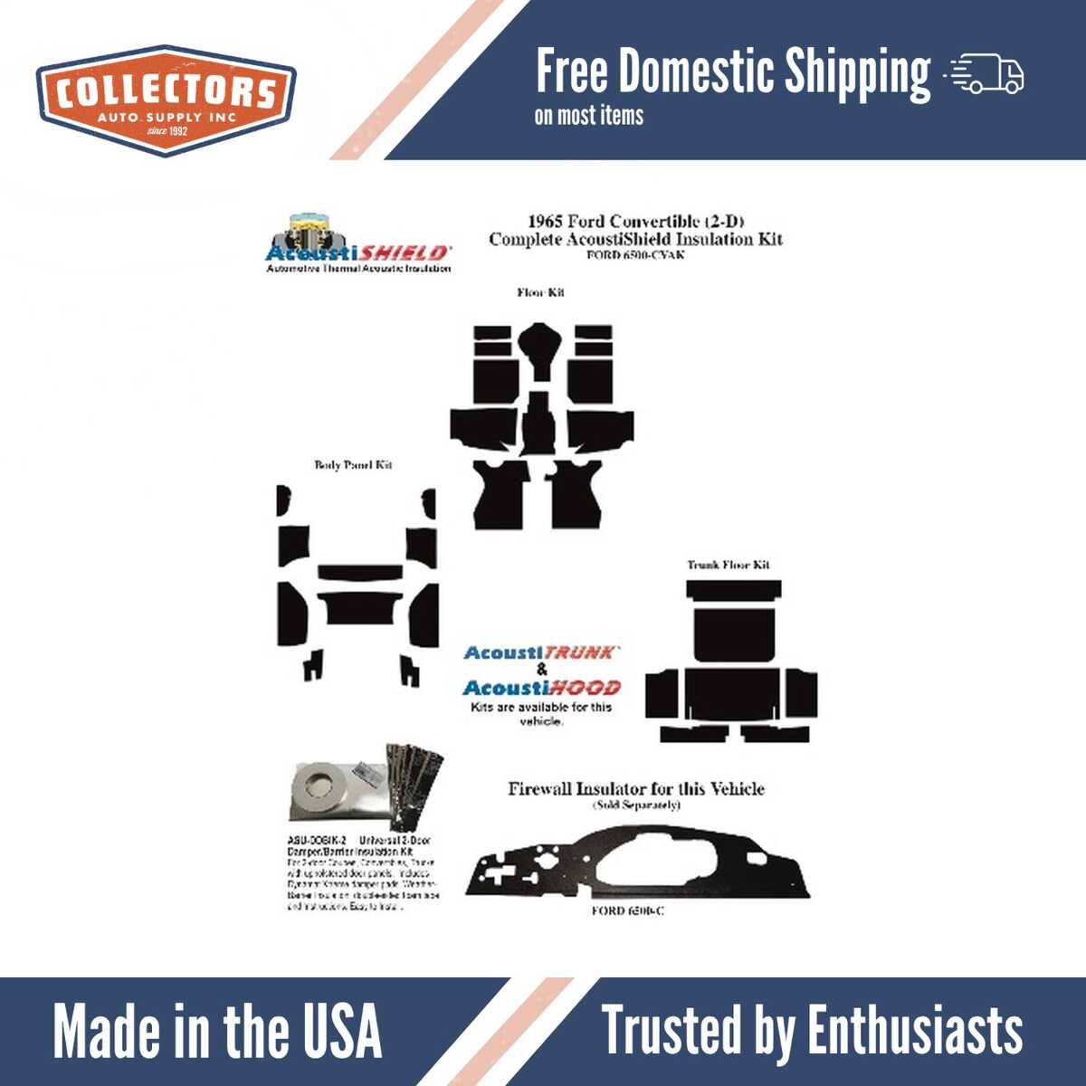 Complete Interior Insulation Kit for 1965 Ford Convertible