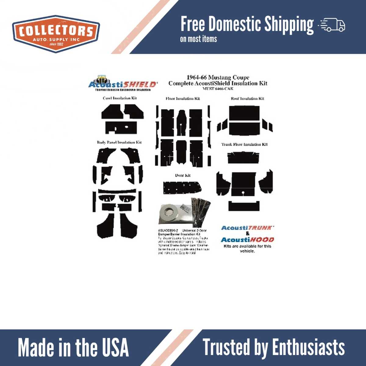 Complete Interior Insulation Kit for 1964-1966 Ford Mustang Coupe