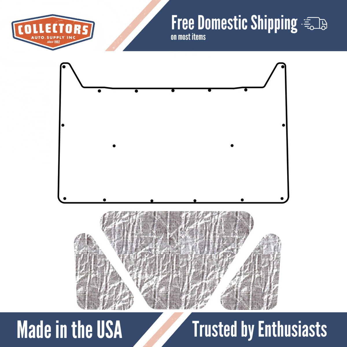 Premium Hood Insulation Pad & Heat Shield for 1967-69 Plymouth Valiant, AcoustiShield Material, ABS Cover