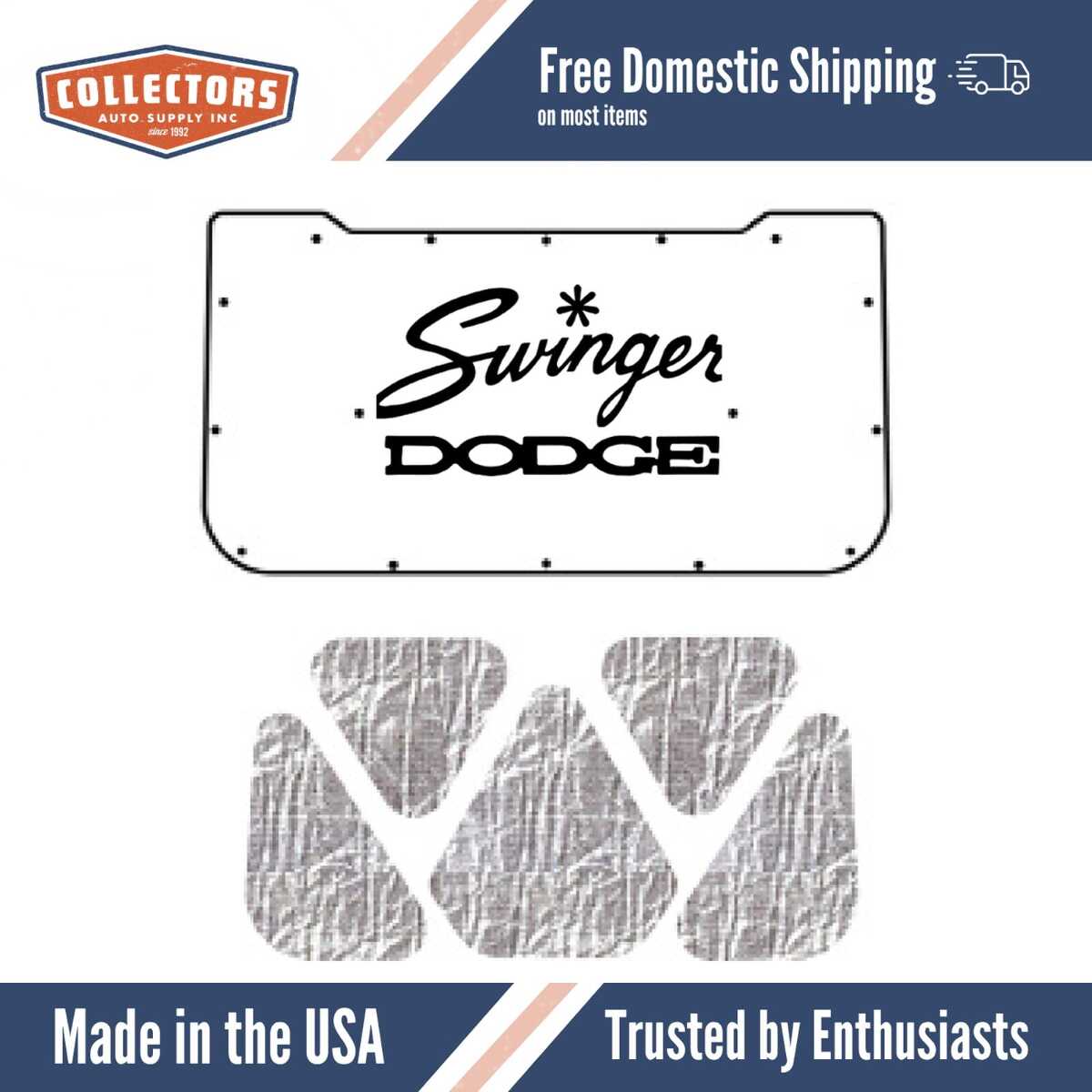 Premium Hood Insulation Pad & Heat Shield for 1970-76 Dodge Swinger, AcoustiShield Material, Reduce Noise & Heat. USA Made.