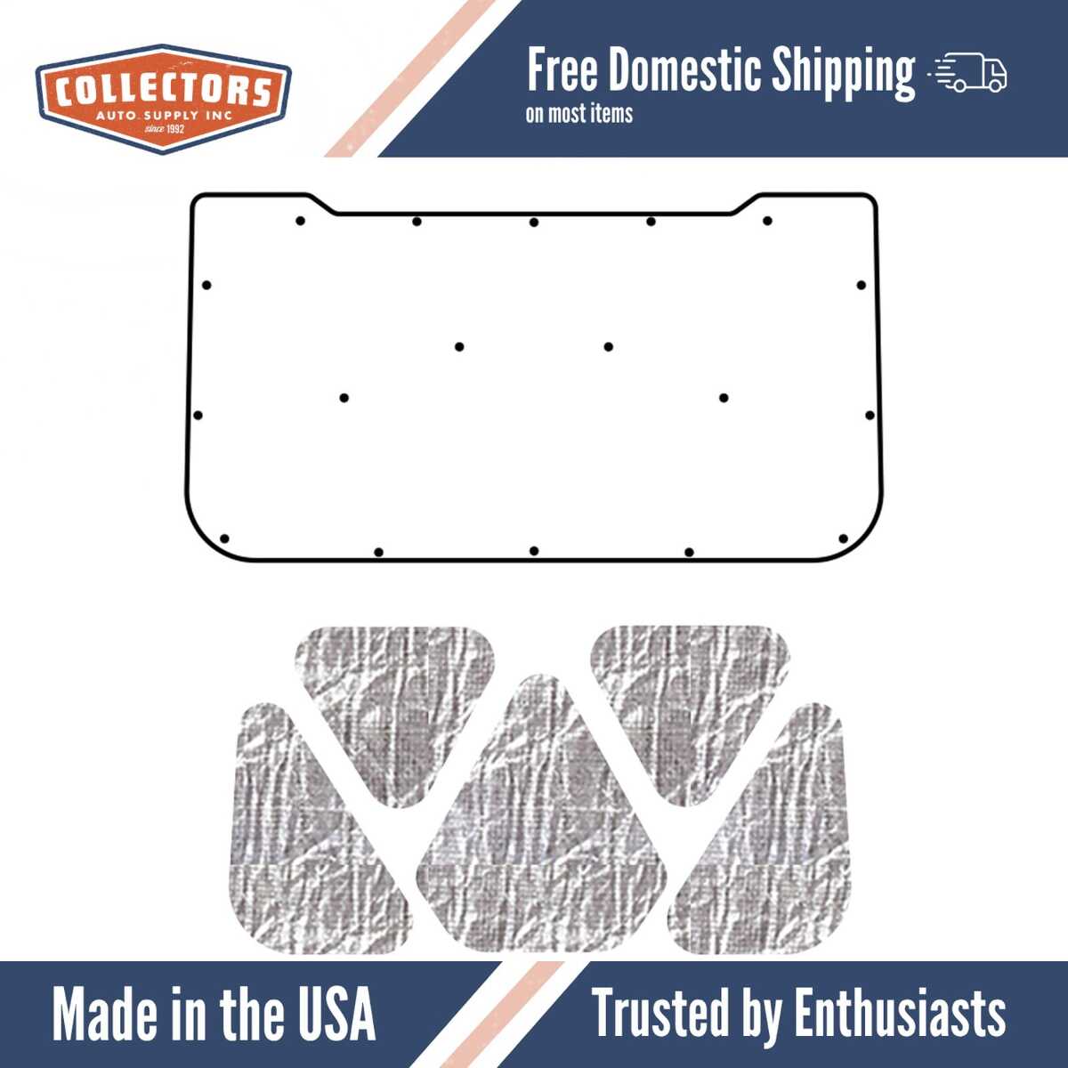 Premium Hood Insulation Pad Heat Shield | 1970-76 Plymouth Duster, AcoustiShield & ABS Materials - Reduce Engine Noise & Heat
