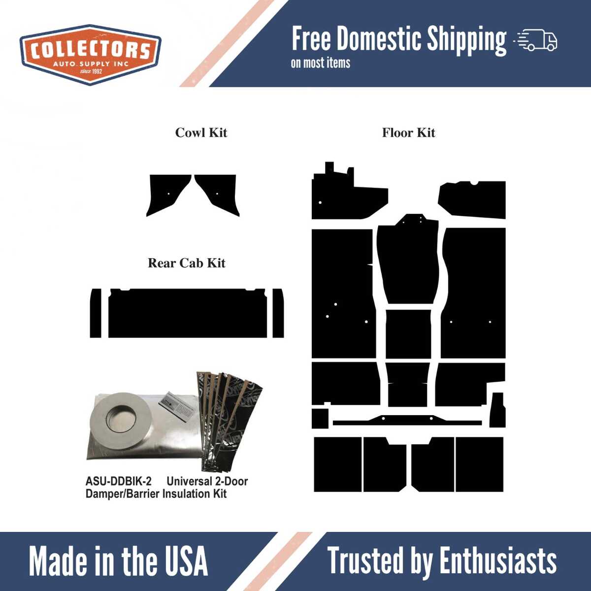 Insulation Sound Deadener Kit for 94-02 Dodge Truck Ext Cab Pickup Complete