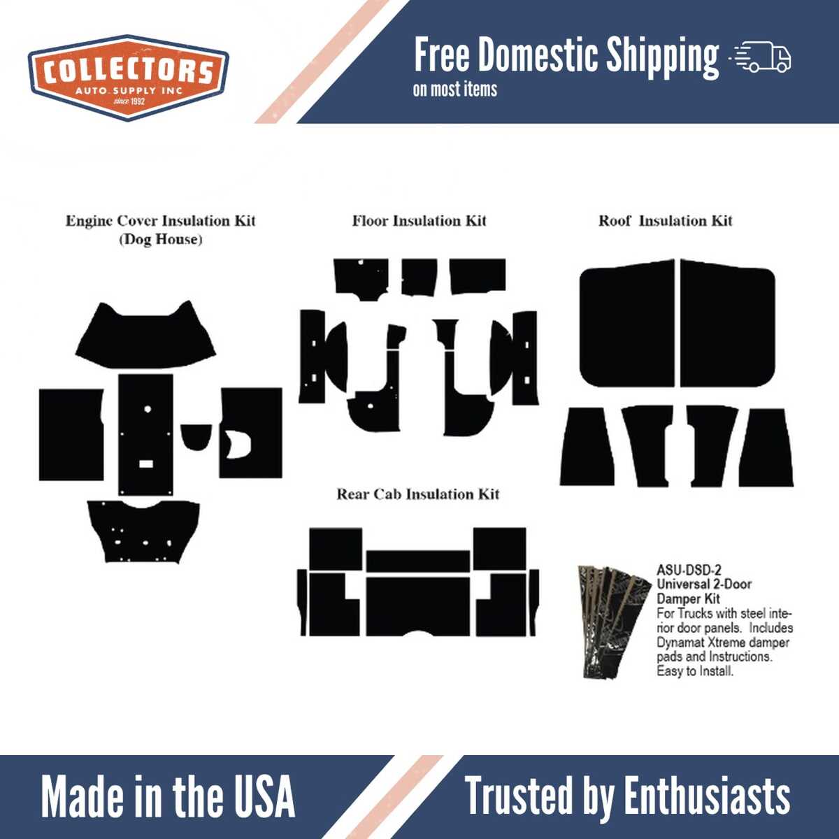 Complete Interior Insulation Kit for 1964-1970 Dodge A-100 Truck