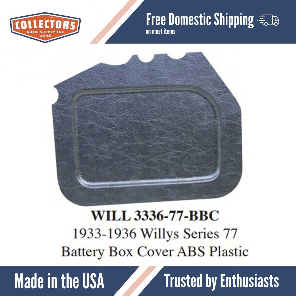 Battery Box Cover for 1933-1936 Willys Series 77